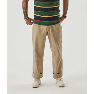 100% Cotton Non-Stock 1930s IVY Academia Double Pleated Chino Trousers Khaki XS